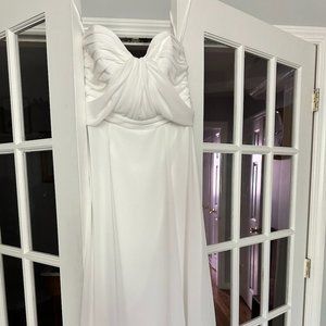 Amsale Cerisa (GB033F) Color: White/Flat Chiffon Size: 6